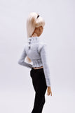 Handmade by Jiu 061 - Crop Top Knitted Sweater For 12“ Dolls Like Fashion Royalty FR Poppy Parker PP Nu Face NF