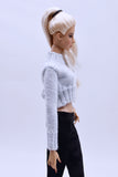Handmade by Jiu 061 - Crop Top Knitted Sweater For 12“ Dolls Like Fashion Royalty FR Poppy Parker PP Nu Face NF