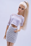 Handmade by Jiu 062 - Knitted Mini Skirt With Pattern For 12“ Dolls Like Fashion Royalty FR Poppy Parker PP Nu Face NF