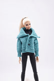 Handmade by Jiu 063 - Cozy Warm Winter Cardigan Coat For 12“ Dolls Like Fashion Royalty FR Poppy Parker PP Nu Face NF