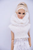 Handmade by Jiu 064 - White Large Turtleneck Knitting Sweater For 12“ Dolls Like Fashion Royalty FR Poppy Parker PP Nu Face NF