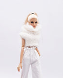 Handmade by Jiu 064 - White Large Turtleneck Knitting Sweater For 12“ Dolls Like Fashion Royalty FR Poppy Parker PP Nu Face NF