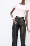 C061 Handmade Flare Jeans With Spilt Denim Doll Clothes Doll Pants Bottom For 12" Fashion Dolls Like FR NF Poppy Parker