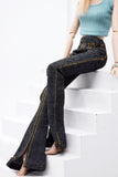 C061 Handmade Flare Jeans With Spilt Denim Doll Clothes Doll Pants Bottom For 12" Fashion Dolls Like FR NF Poppy Parker