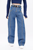 C076 Handmade Denim Scimitar Jeans Male Doll Pants For 12" Fashion Male Doll Figure FR Homme Fashion Royalty Nu Face