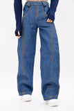 C076 Handmade Denim Scimitar Jeans Male Doll Pants For 12" Fashion Male Doll Figure FR Homme Fashion Royalty Nu Face