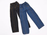 C076 Handmade Denim Scimitar Jeans Male Doll Pants For 12" Fashion Male Doll Figure FR Homme Fashion Royalty Nu Face