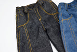 C076 Handmade Denim Scimitar Jeans Male Doll Pants For 12" Fashion Male Doll Figure FR Homme Fashion Royalty Nu Face
