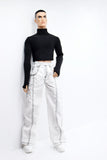 C076 Handmade Cotton White Pants for 12" FR Homme Male Doll  Fashion Male Doll Figure FR Homme Fashion Royalty Nu Face (Copy)