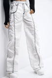 C076 Handmade Cotton White Pants for 12" FR Homme Male Doll  Fashion Male Doll Figure FR Homme Fashion Royalty Nu Face (Copy)