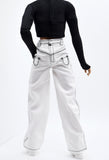 C076 Handmade Cotton White Pants for 12" FR Homme Male Doll  Fashion Male Doll Figure FR Homme Fashion Royalty Nu Face (Copy)