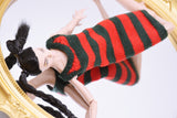 Handmade by Jiu 057 - Green/Red Christmas Holiday Knitting Dress For 12“ Dolls Like Fashion Royalty FR Poppy Parker PP Nu Face NF