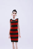 Handmade by Jiu 057 - Green/Red Christmas Holiday Knitting Dress For 12“ Dolls Like Fashion Royalty FR Poppy Parker PP Nu Face NF