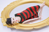 Handmade by Jiu 057 - Green/Red Christmas Holiday Knitting Dress For 12“ Dolls Like Fashion Royalty FR Poppy Parker PP Nu Face NF