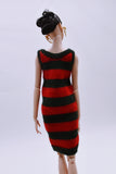 Handmade by Jiu 057 - Green/Red Christmas Holiday Knitting Dress For 12“ Dolls Like Fashion Royalty FR Poppy Parker PP Nu Face NF