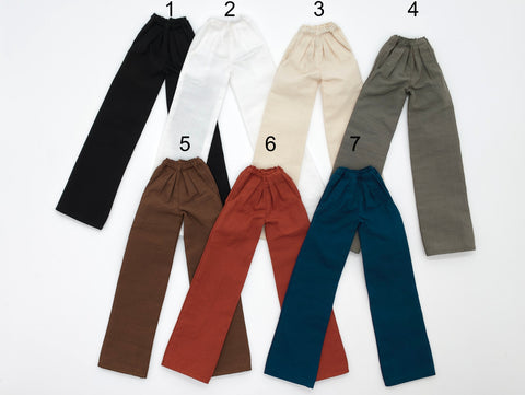 C062 Handmade Cotton Wide Leg Straight Pants  Doll Clothes Doll Short For 12" Fashion Dolls Poppy Parker
