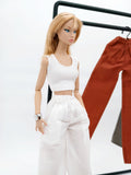 C062 Handmade Cotton Wide Leg Straight Pants  Doll Clothes Doll Short For 12" Fashion Dolls Poppy Parker