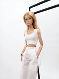 C062 Handmade Cotton Wide Leg Straight Pants  Doll Clothes Doll Short For 12" Fashion Dolls Poppy Parker
