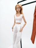 C062 Handmade Cotton Wide Leg Straight Pants  Doll Clothes Doll Short For 12" Fashion Dolls Poppy Parker