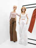 C062 Handmade Cotton Wide Leg Straight Pants  Doll Clothes Doll Short For 12" Fashion Dolls Poppy Parker