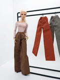 C062 Handmade Cotton Wide Leg Straight Pants  Doll Clothes Doll Short For 12" Fashion Dolls Poppy Parker