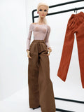 C062 Handmade Cotton Wide Leg Straight Pants  Doll Clothes Doll Short For 12" Fashion Dolls Poppy Parker