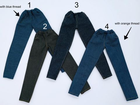 C052  Handmade Denim Straight Jeans Male Doll Pants For 12" Fashion Male Doll Figure FR Homme Fashion Royalty Nu Face