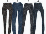 C013A Metallic Glimmer Gold/Black Handmade Doll Leggings For 12" Fashion Dolls Like Poppy Parker Fashion Royalty NF Doll