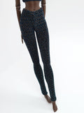 C013A Metallic Glimmer Gold/Black Handmade Doll Leggings For 12" Fashion Dolls Like Poppy Parker Fashion Royalty NF Doll