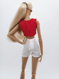 C055 Handmade High Waist Black Shorts Doll Clothes Doll Short For 12" Fashion Dolls Poppy Parker Momoko Blythe Azone
