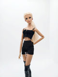 C055 Handmade High Waist Black Shorts Doll Clothes Doll Short For 12" Fashion Dolls Poppy Parker Momoko Blythe Azone