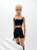 C055 Handmade High Waist Black Shorts Doll Clothes Doll Short For 12" Fashion Dolls Poppy Parker Momoko Blythe Azone