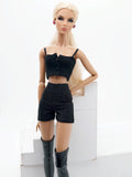 C055 Handmade High Waist Black Shorts Doll Clothes Doll Short For 12" Fashion Dolls Poppy Parker Momoko Blythe Azone