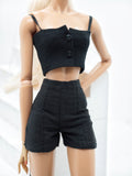 C055 Handmade High Waist Black Shorts Doll Clothes Doll Short For 12" Fashion Dolls Poppy Parker Momoko Blythe Azone
