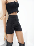 C055 Handmade High Waist Black Shorts Doll Clothes Doll Short For 12" Fashion Dolls Poppy Parker Momoko Blythe Azone