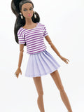 C006 Handmade Stripe Doll Clothes T-shirt Top For 12" Dolls Like Fashion Royalty Nu face Poppy Parker Blythe Azone Momoko