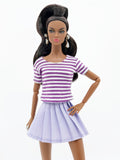 C006 Handmade Stripe Doll Clothes T-shirt Top For 12" Dolls Like Fashion Royalty Nu face Poppy Parker Blythe Azone Momoko