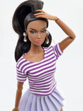 C006 Handmade Stripe Doll Clothes T-shirt Top For 12" Dolls Like Fashion Royalty Nu face Poppy Parker Blythe Azone Momoko