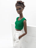 C069 Thin Multi Color Rib Knit Handmade Doll Tank Top/T-shirt For 12" Fashion Dolls Like Poppy Parker Fashion Royalty NF Doll