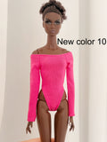 C046 Handmade Long Sleeve Doll Slim Fit Bodysuits For 12" Dolls Like Fashion Royalty Nu face Poppy Parker