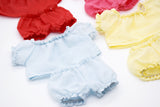 L1 Handmade Doll Pajama Sets Top/Bottom For 17cm Plush Doll Like LBB Doll Sewing Outfit