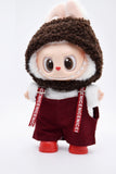 L4 Handmade Doll Red Corduroy Overalls For 17cm Plush Doll Like LBB Doll Sewing Outfit