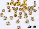 B009 3mm 4mm Sew On Rhinestones Mini Glass Doll Clothes Doll Sewing Craft Notion