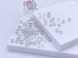 B057 Silver Color Base 3mm/4mm/5mm/6mm Sew On Zircon Crystal Rhinestones Micro Mini Doll Clothes Doll Sewing Craft Supply