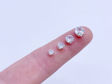 B057 Silver Color Base 3mm/4mm/5mm/6mm Sew On Zircon Crystal Rhinestones Micro Mini Doll Clothes Doll Sewing Craft Supply