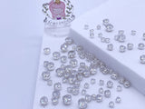 B057 Silver Color Base 3mm/4mm/5mm/6mm Sew On Zircon Crystal Rhinestones Micro Mini Doll Clothes Doll Sewing Craft Supply