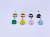 B064 Four Leaf Lucky Clover 6mm Buttons Shank Buttons Micro Mini Buttons Tiny Buttons Doll Sewing Craft Supplies