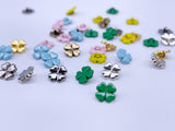 B064 Four Leaf Lucky Clover 6mm Buttons Shank Buttons Micro Mini Buttons Tiny Buttons Doll Sewing Craft Supplies