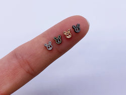 B072 Metal Color 4mm Bunny Head Buttons Micro Mini Buttons Tiny Buttons Doll Sewing Notion Supply For 12" Fashion Dolls Like FR PP Blythe BJD