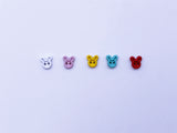 B073 Color Coated 4mm Bunny Head Buttons Micro Mini Buttons Tiny Buttons Doll Sewing Notion Supply For 12" Fashion Dolls Like FR PP Blythe BJD